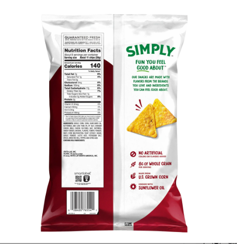 Simply Doritos White Cheddar Nacho Flavored Tortilla Chips – 7.5 oz - Image 2