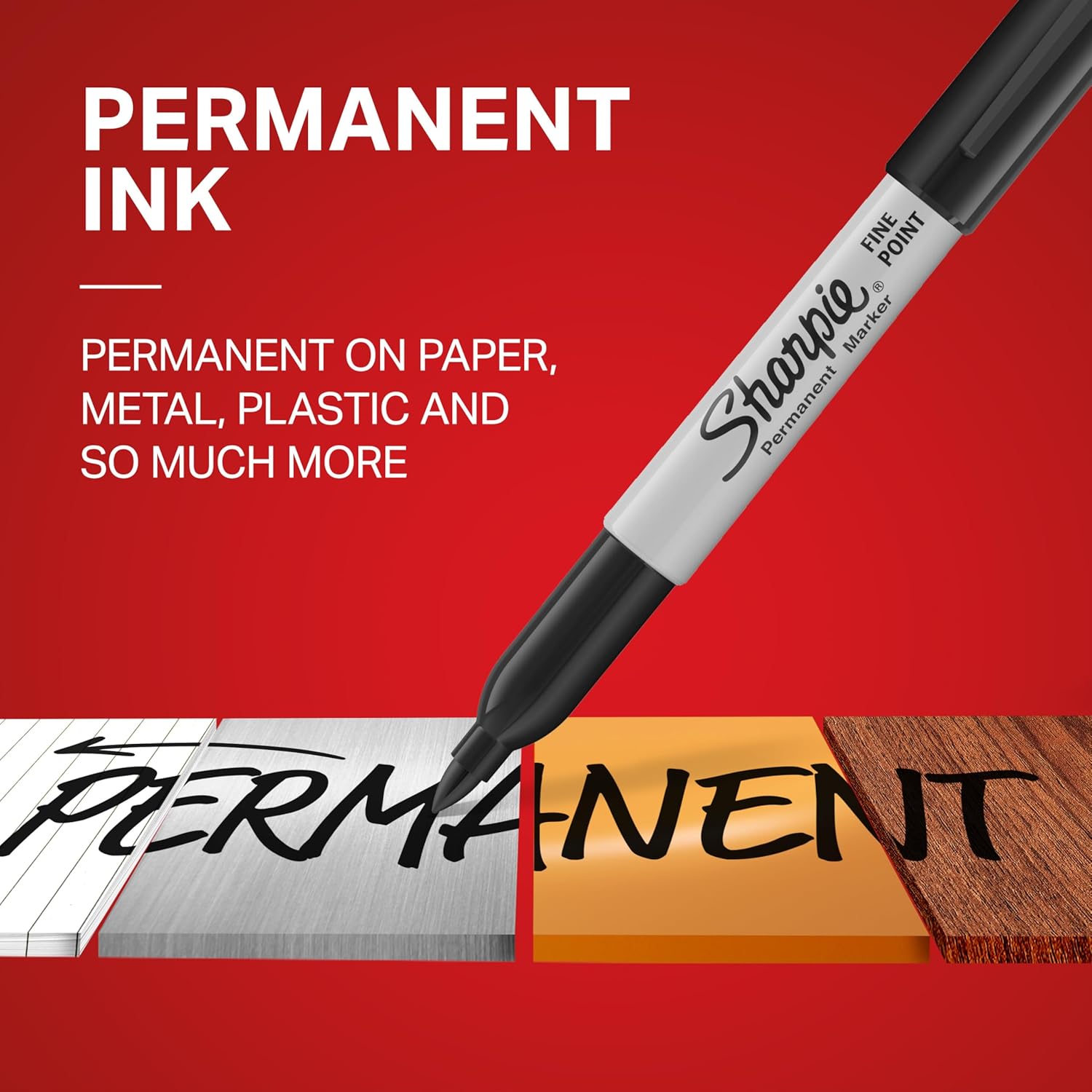 Sharpie Permanent Markers, Fine Tip, Black, 12 Count - Office Supplies, Quick Drying, Fade Resistant, For Wood, Plastic, Paper, Metal, And More - Image 5