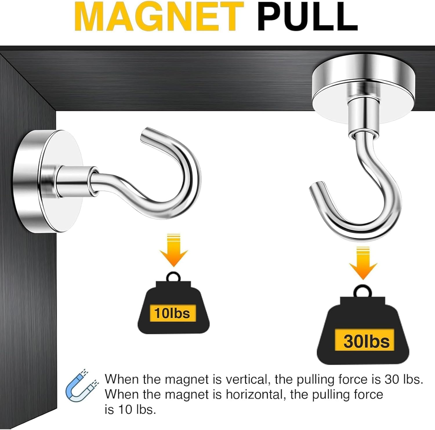 DIYMAG Magnetic Hooks, 30lbs+ Magnet Hook 2026 Cruise Cabin Ship Essentials Heavy Duty Strong Magnets Refrigerator Fridge Hanging for Classroom Beach Vacation Kitchen Grills Home 20 Pack (Silver) - Image 4