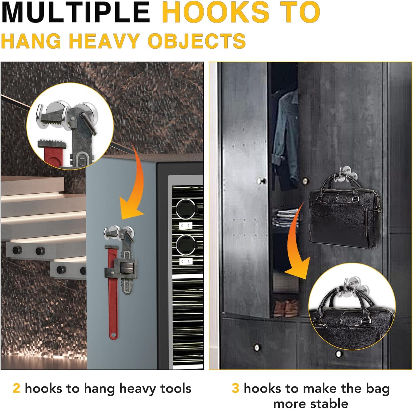 DIYMAG Magnetic Hooks, 30lbs+ Magnet Hook 2026 Cruise Cabin Ship Essentials Heavy Duty Strong Magnets Refrigerator Fridge Hanging for Classroom Beach Vacation Kitchen Grills Home 20 Pack (Silver) - Image 3